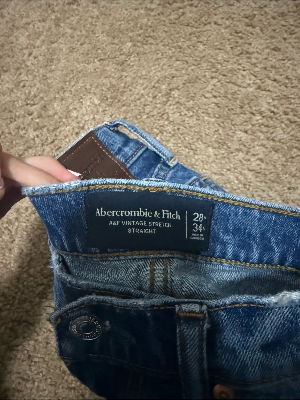 Abercrombie & Fitch Women's Straight Leg Stretch Jeans - Medium Blue